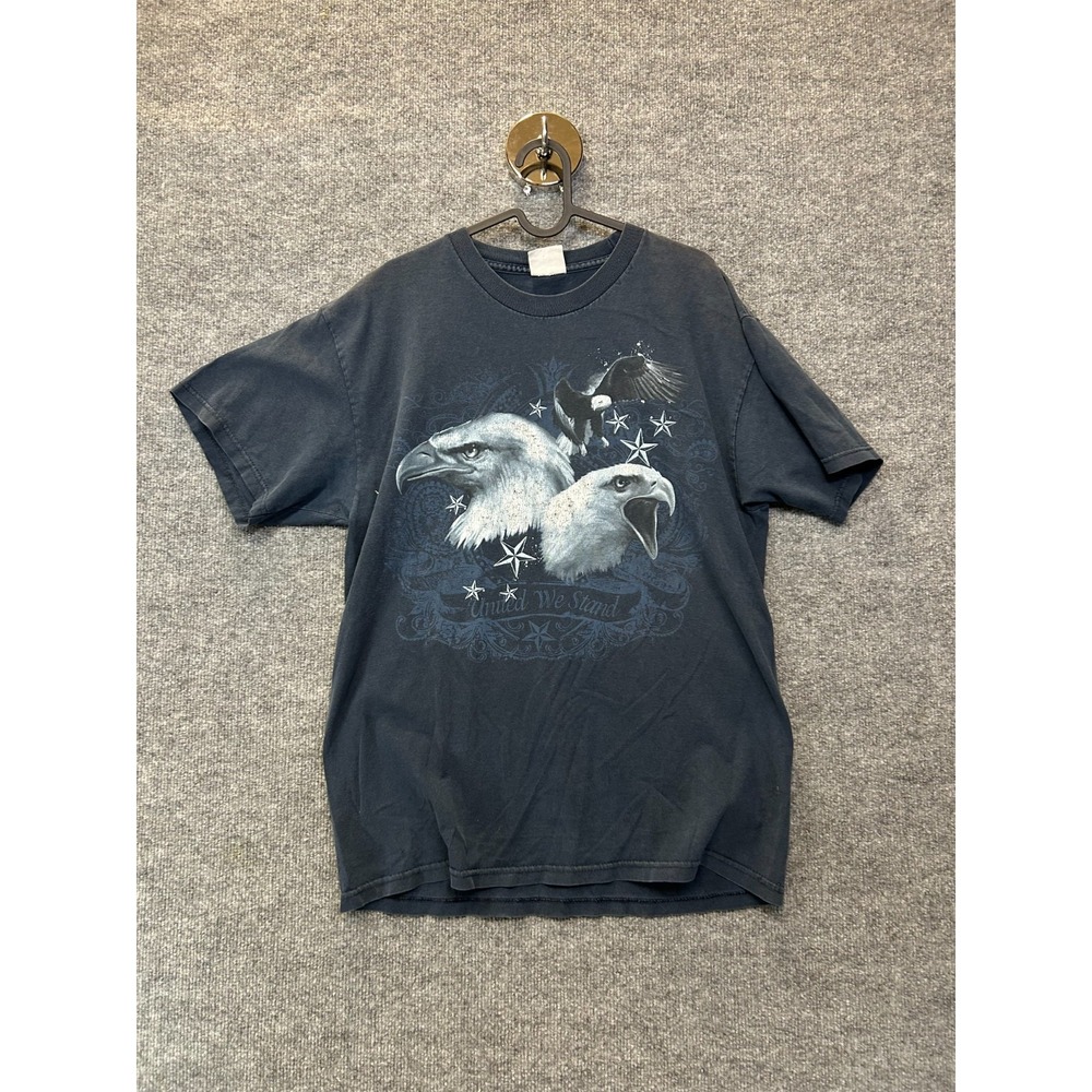 Vintage National Heritage United We Ride T-Shirt Mens Black Short Sleeve - Large